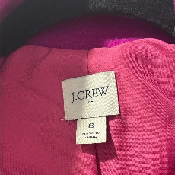J. Crew Wool-Blend Fuchsia Pea Coat - Picture 5 of 8